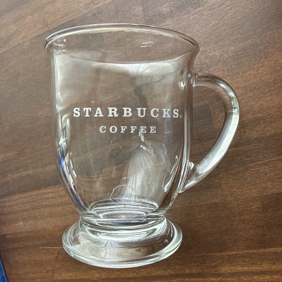 Starbucks Other - Starbucks, Coffee Or Tea Clear Glass Mug Made In The Usa By Anchor Hawkins